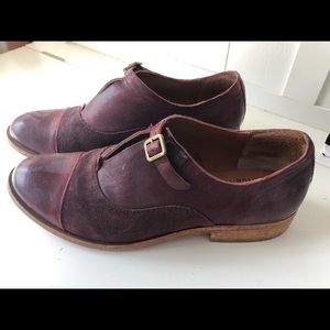 Kork Ease Niseda Oxford shoes burgundy flats buckle loafer maroon suede leather